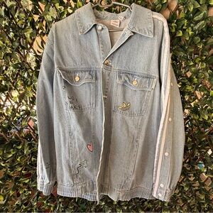 Adidas Light Blue Denim Jacket with Embroidery